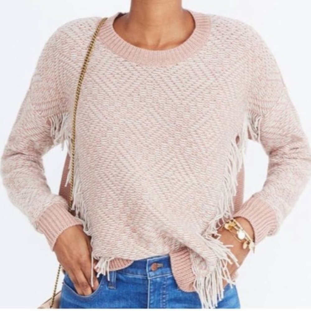 Madewell Diamond Reverse Fringe Sweater